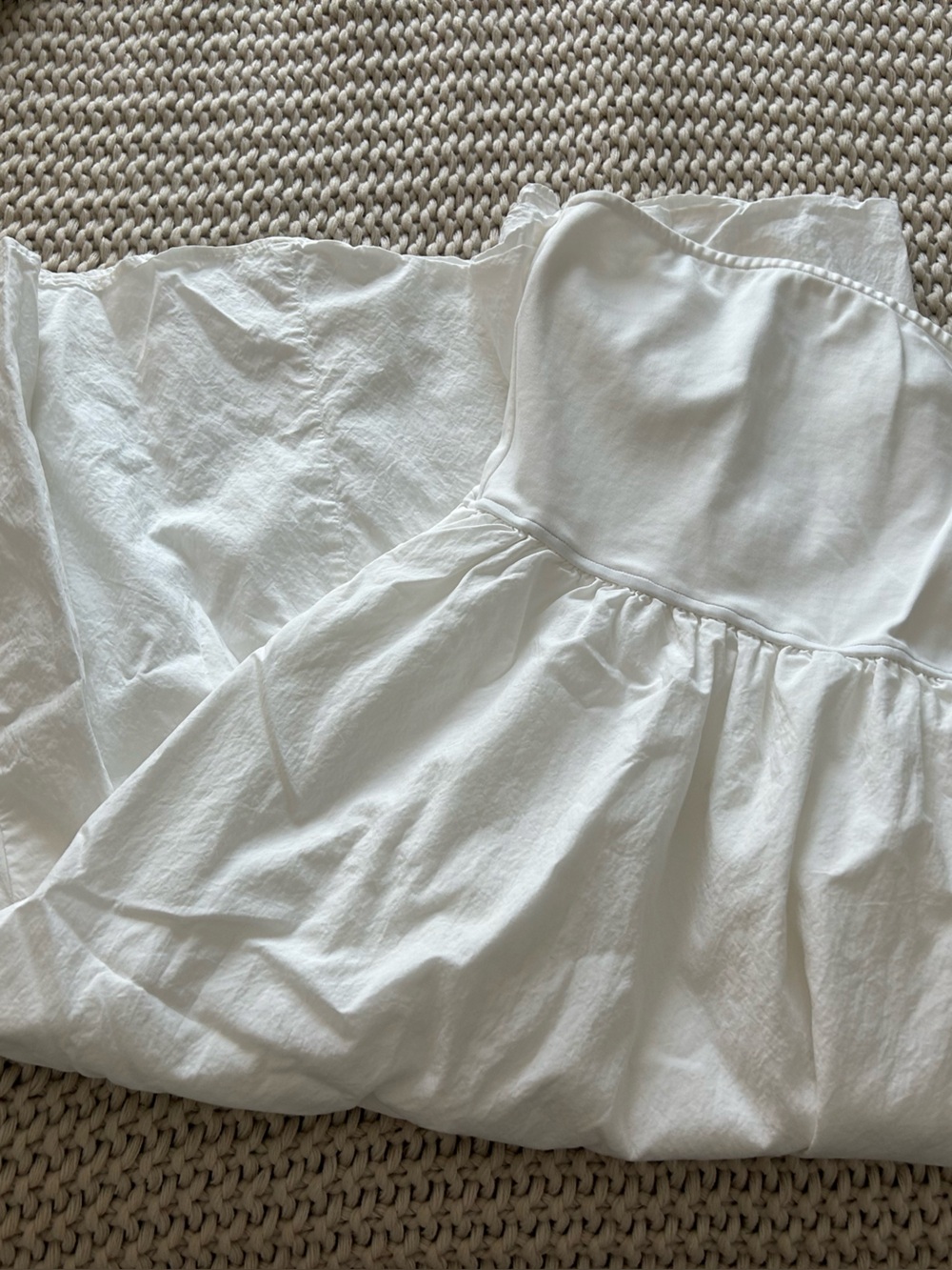 Women's White A-Line Ruffle Dress